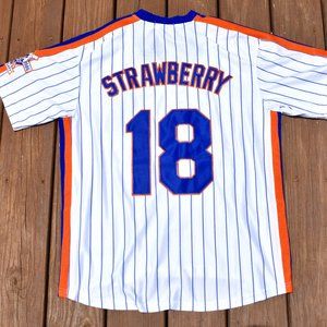 New! Darryl Strawberry New York Mets White Pinstripe Baseball Jersey Adult Men's
